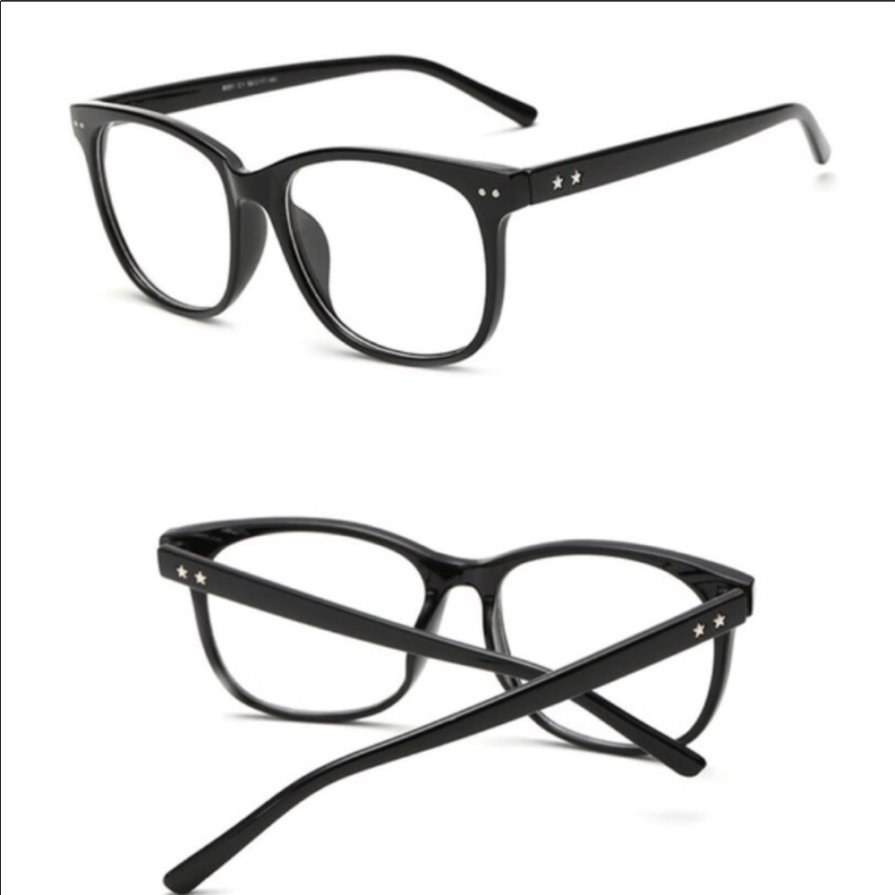 Black Frame Clear Lens Glasses NWOT - Picture 5 of 6